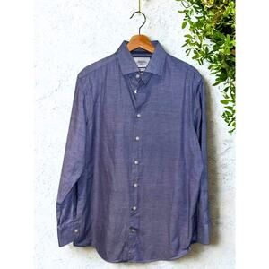 Charles Tyrwhitt Dress Shirt Non Iron Slim Fit Speckled Color Men's 16/33